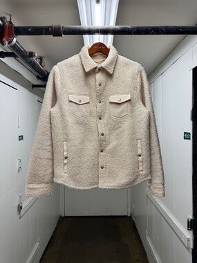 Goodfellow and Co Faux Shearling Fleece Cream Shirt Jacket